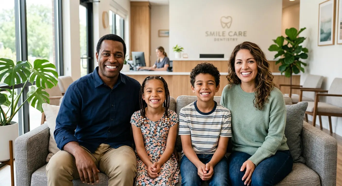 Happy family with healthy smiles
